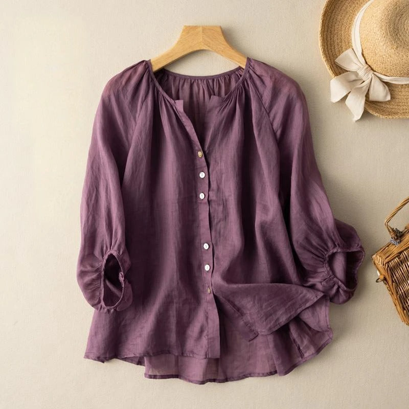 ALENA LINEN BLOUSE