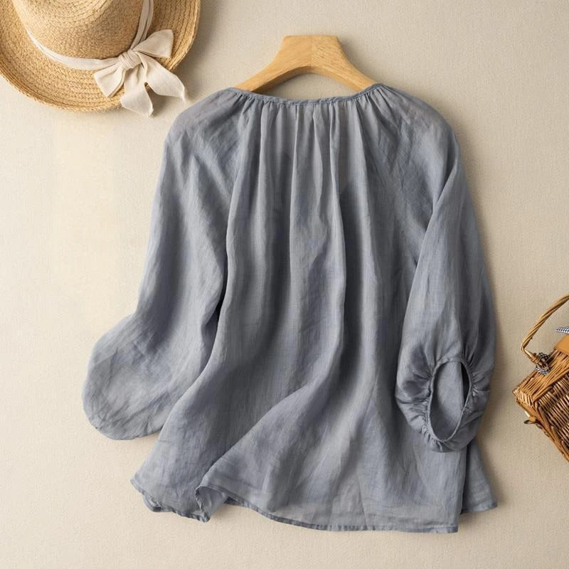ALENA LINEN BLOUSE