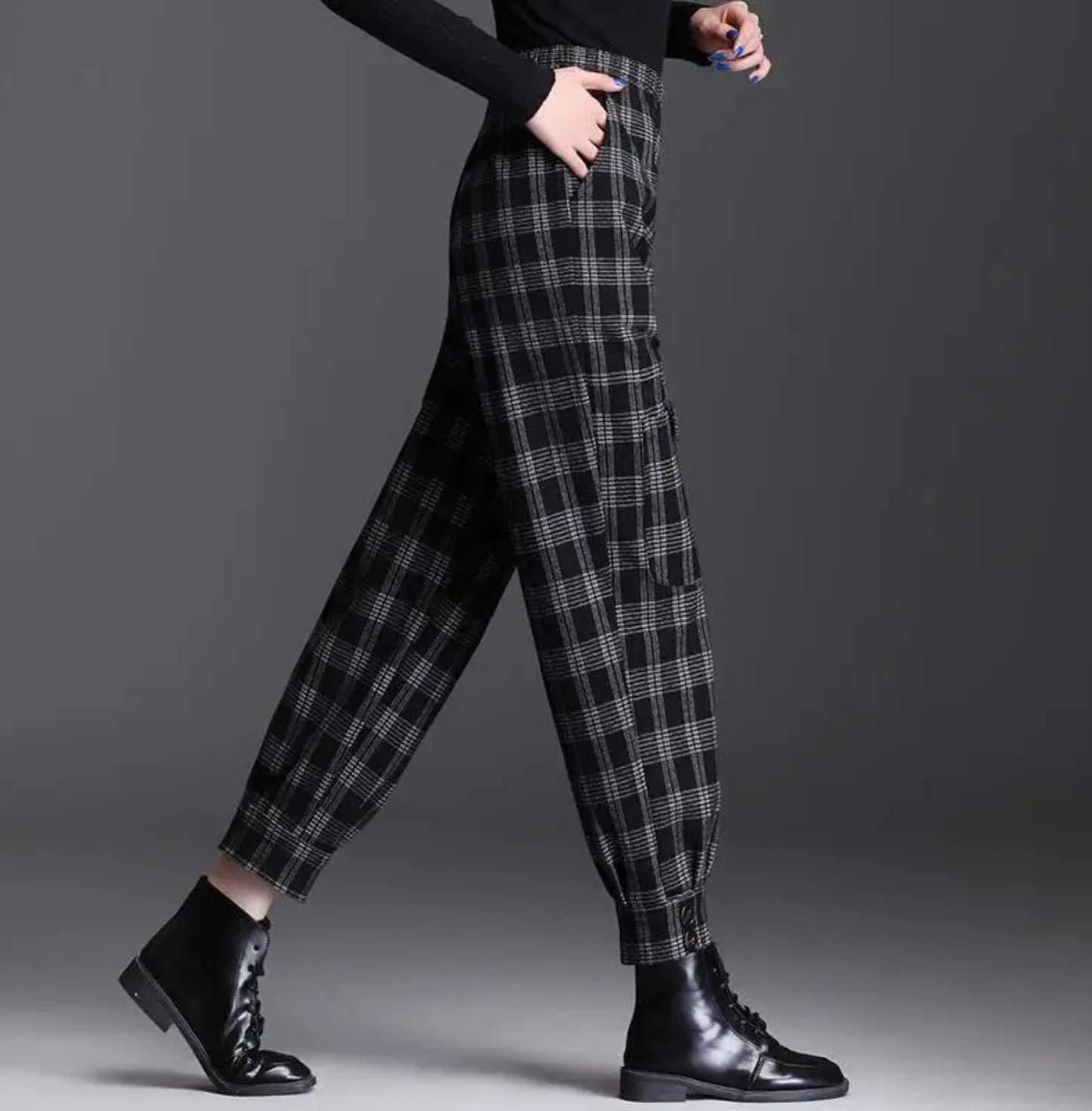 Pantalon cargo à carreaux Hampton