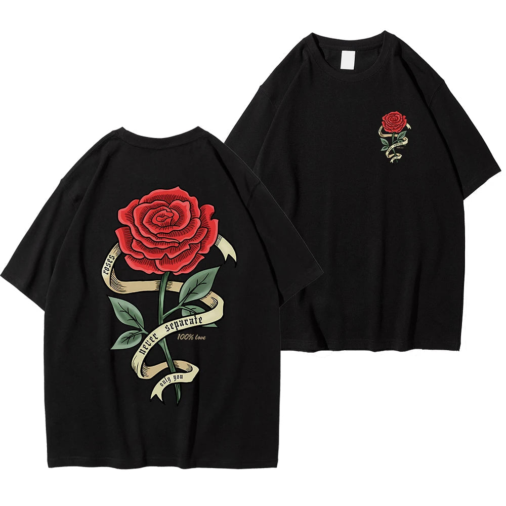 T-shirt graphique « Ne jamais séparer les roses »