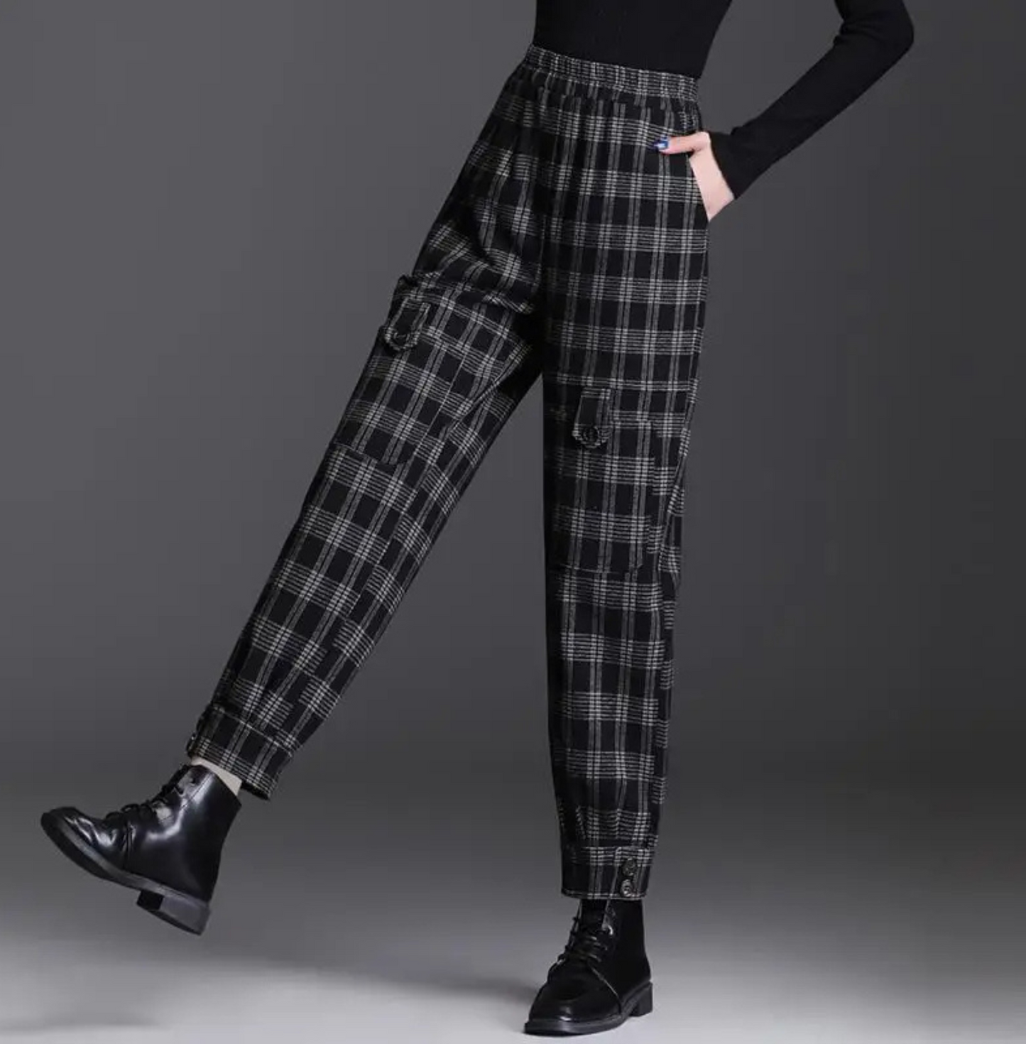 Pantalon cargo à carreaux Hampton