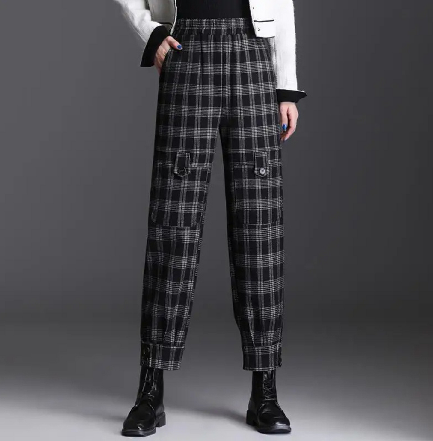 Pantalon cargo à carreaux Hampton