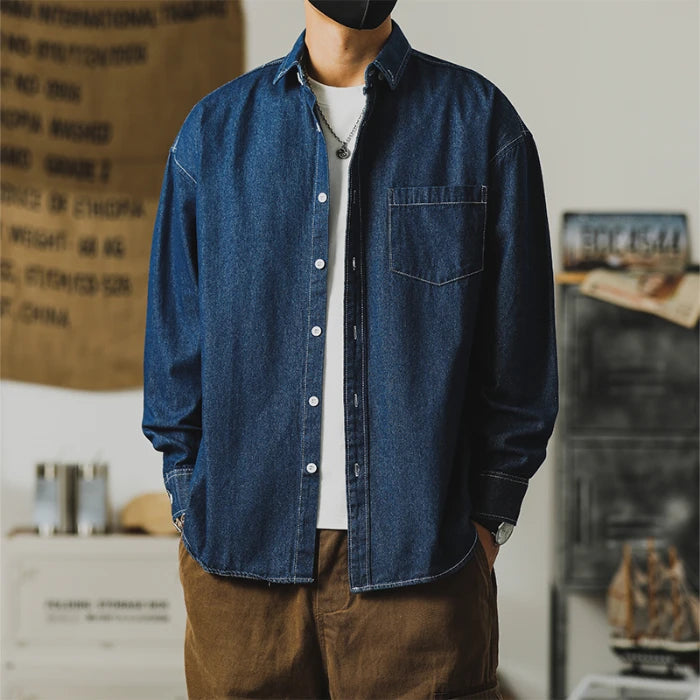 Chemise boutonnée en jean pour le travail