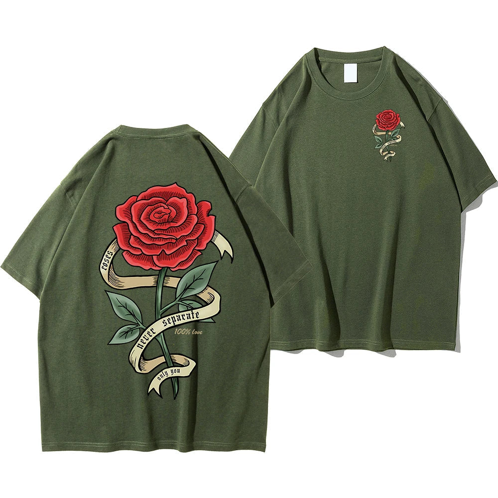 T-shirt graphique « Ne jamais séparer les roses »