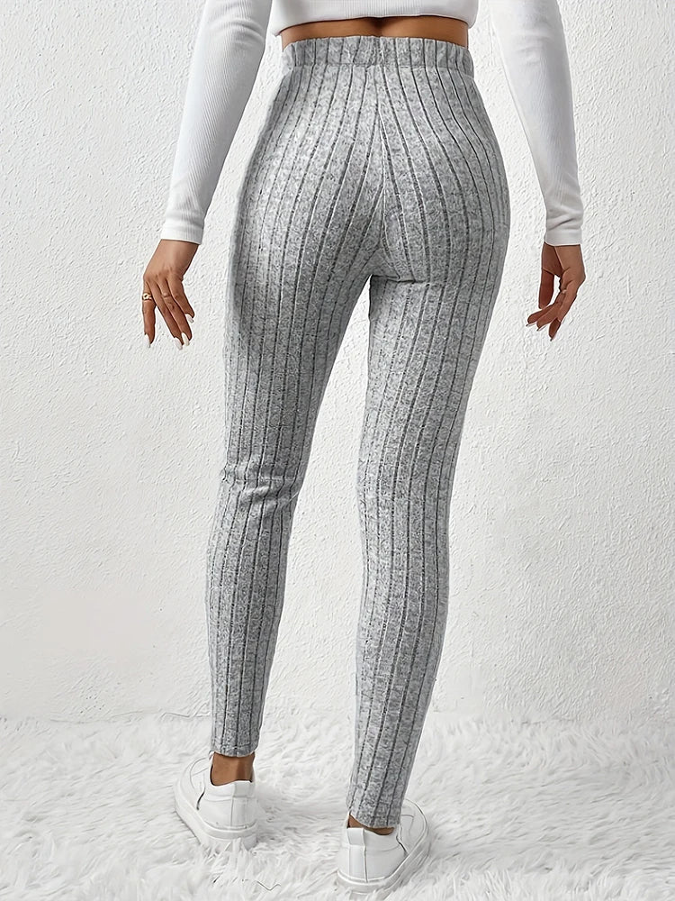 Legging côtelé taille haute