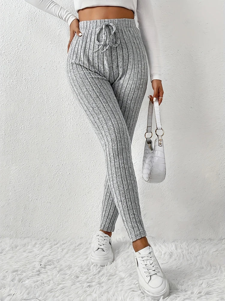 Legging côtelé taille haute