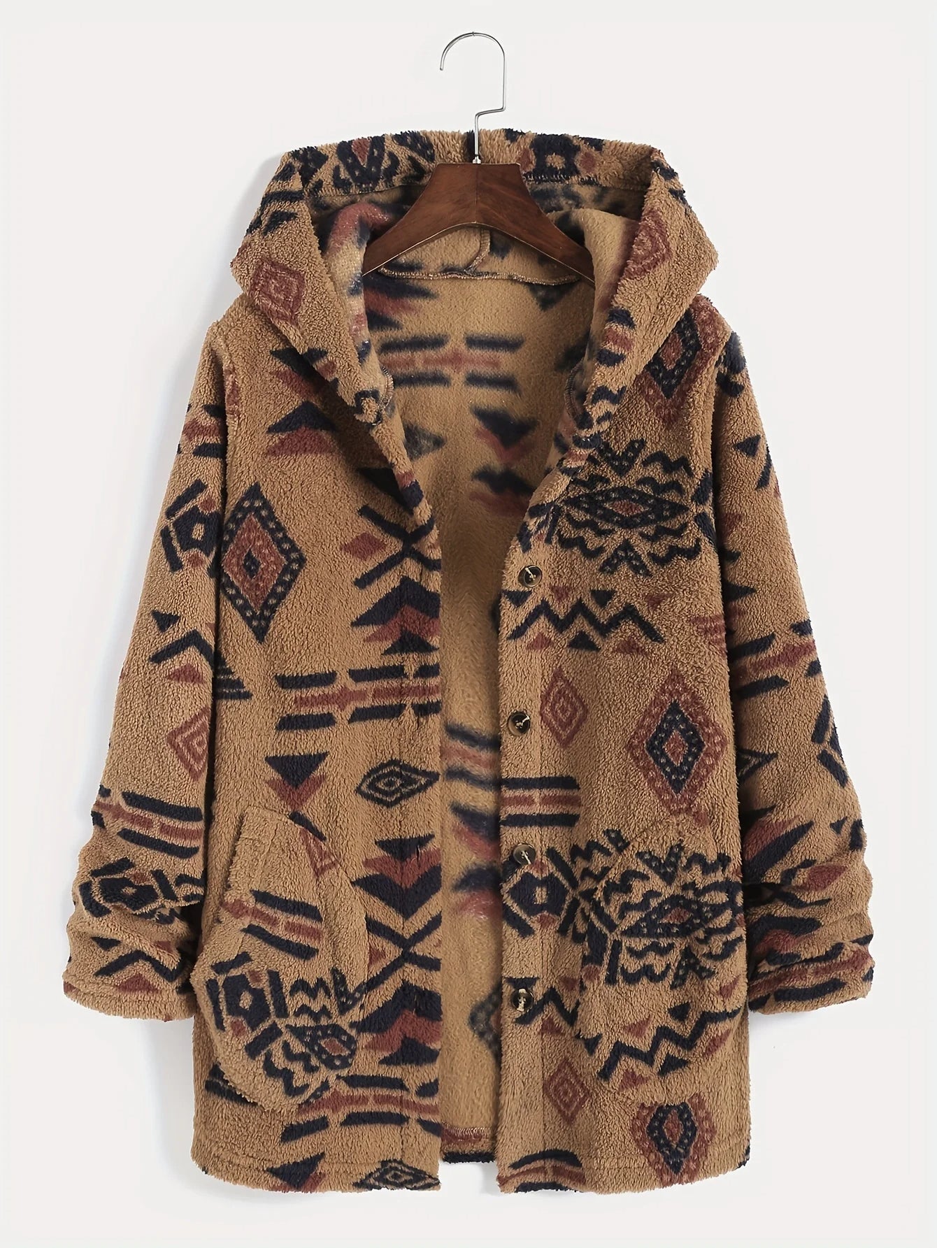 Navajo Hooded Fleece Coat