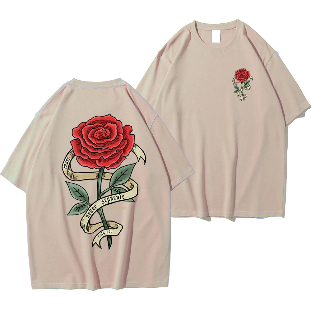 T-shirt graphique « Ne jamais séparer les roses »