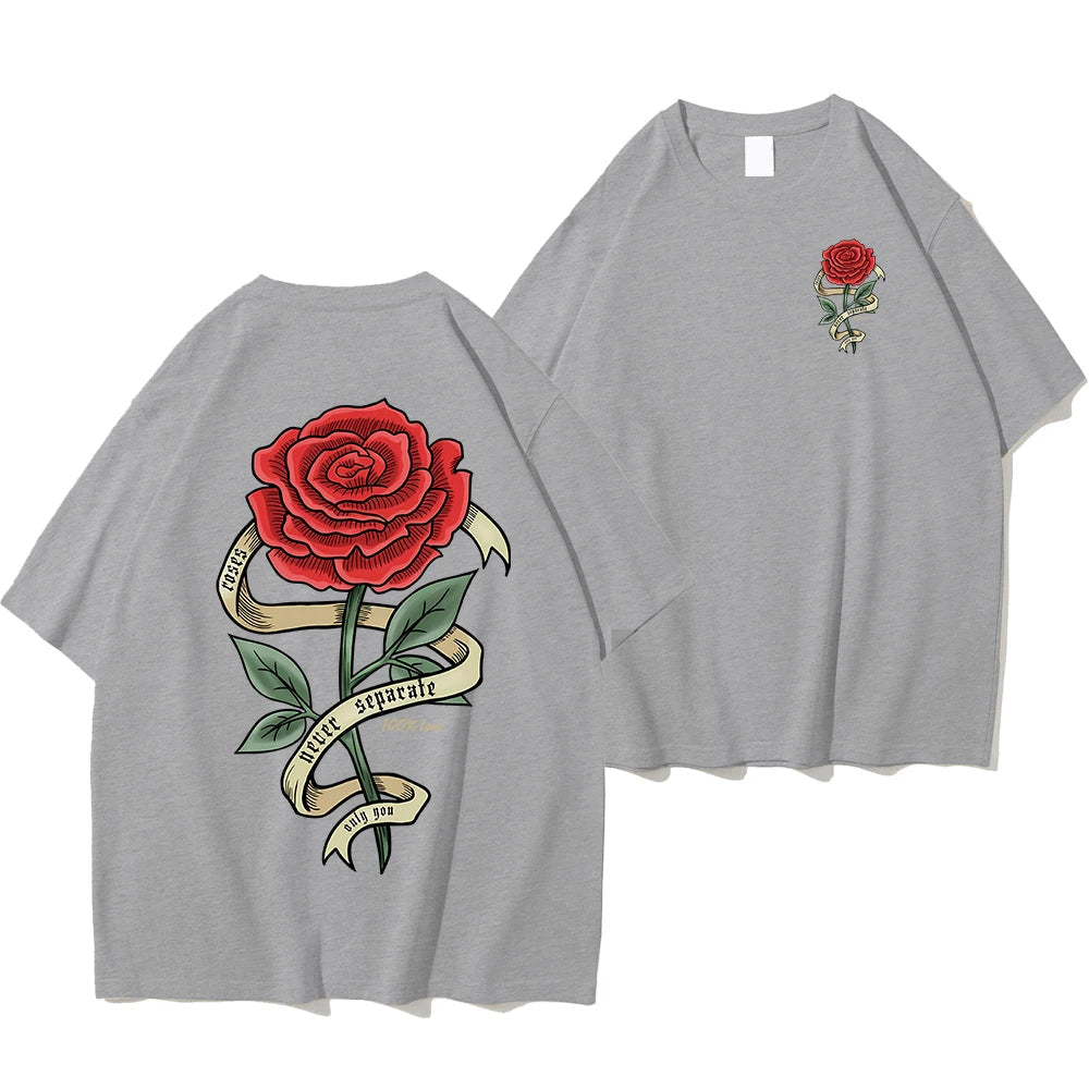 T-shirt graphique « Ne jamais séparer les roses »