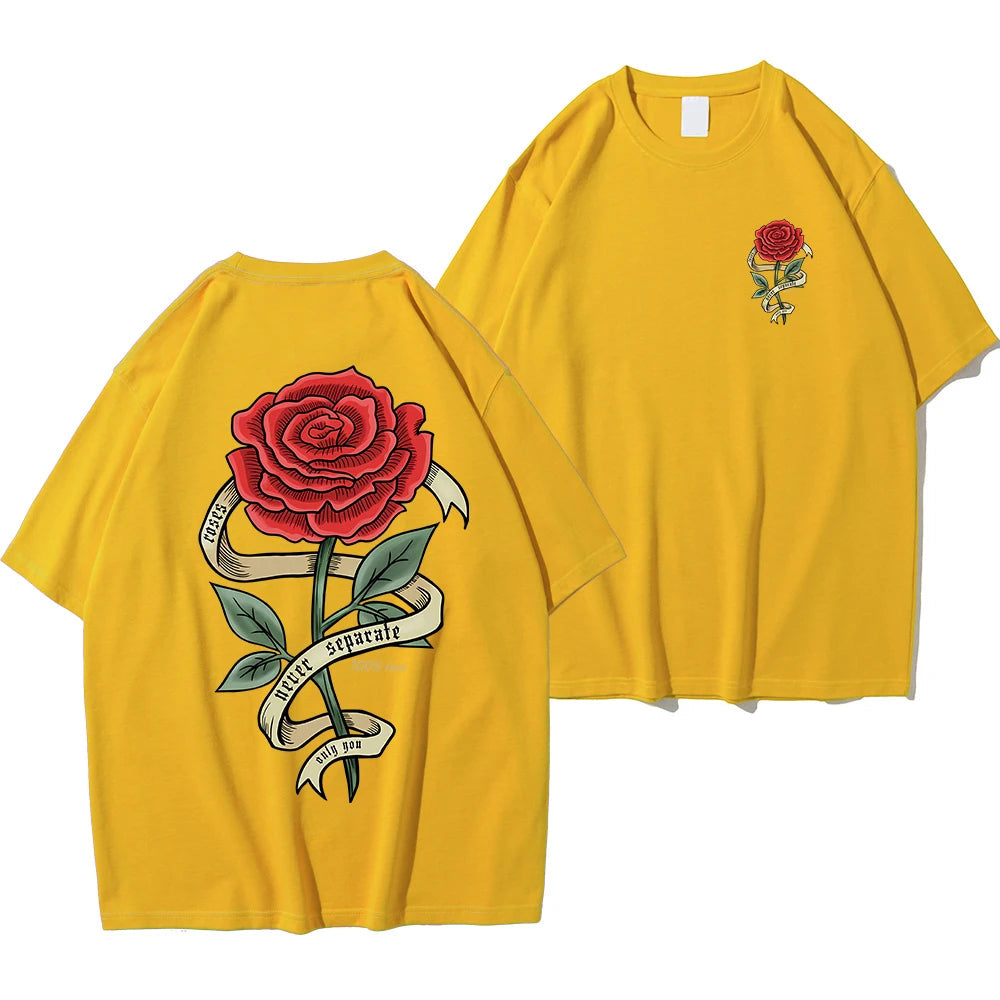 T-shirt graphique « Ne jamais séparer les roses »