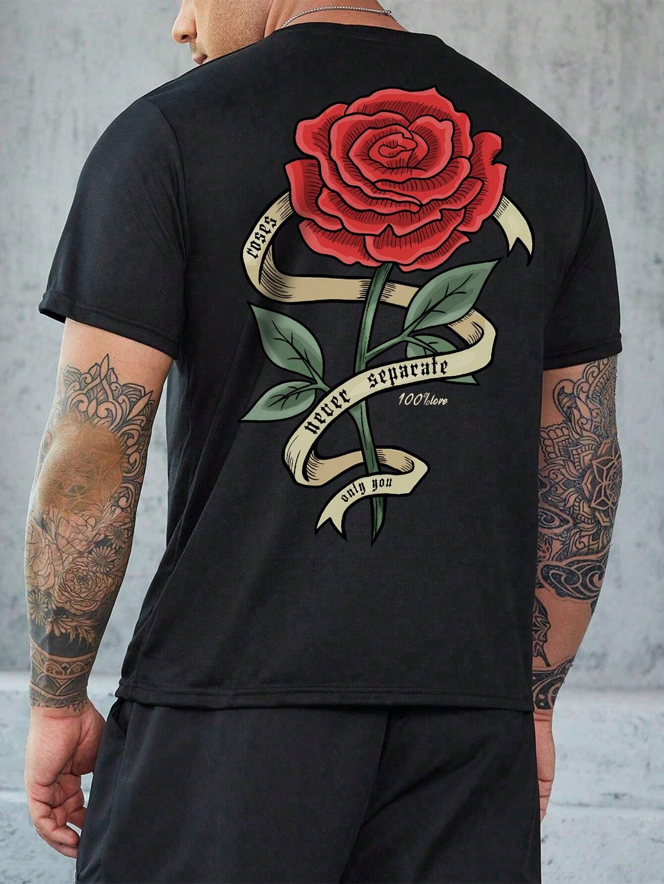 T-shirt graphique « Ne jamais séparer les roses »