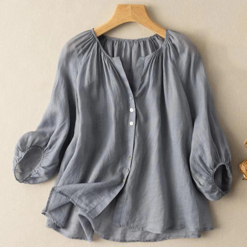 ALENA LINEN BLOUSE