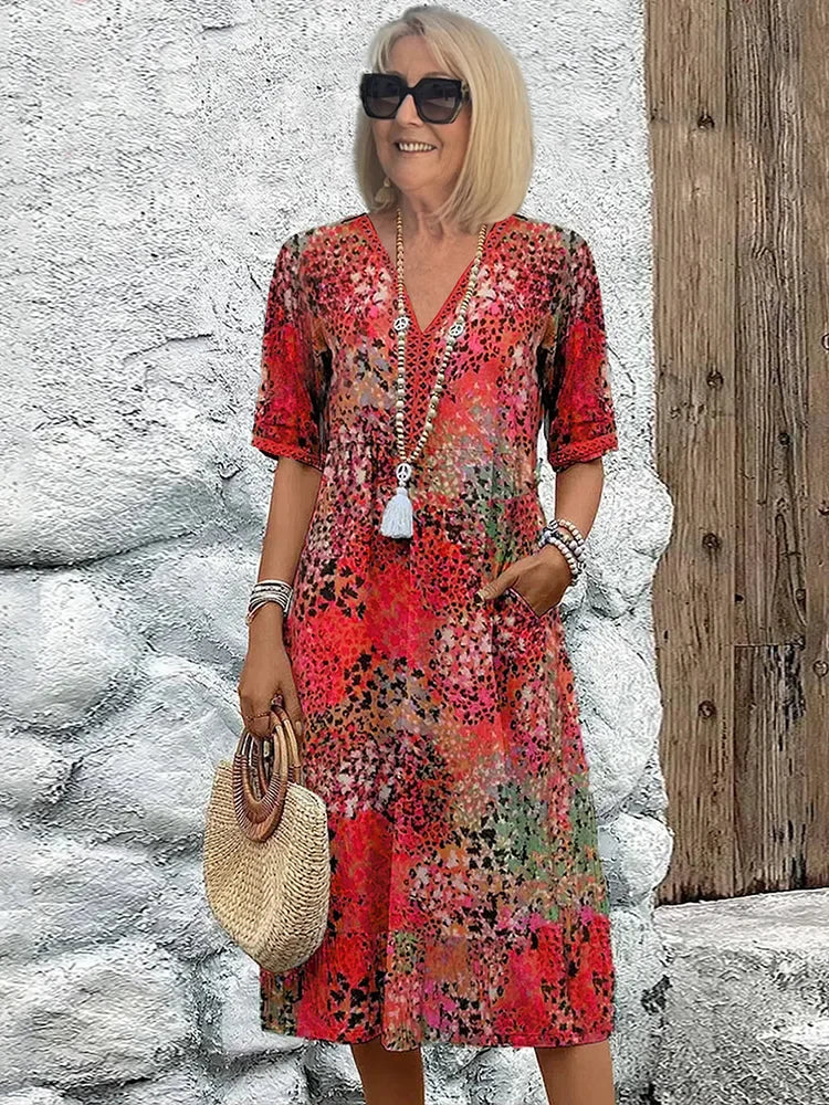 SARAH – VIBRANT MID-LENGTH DRESS
