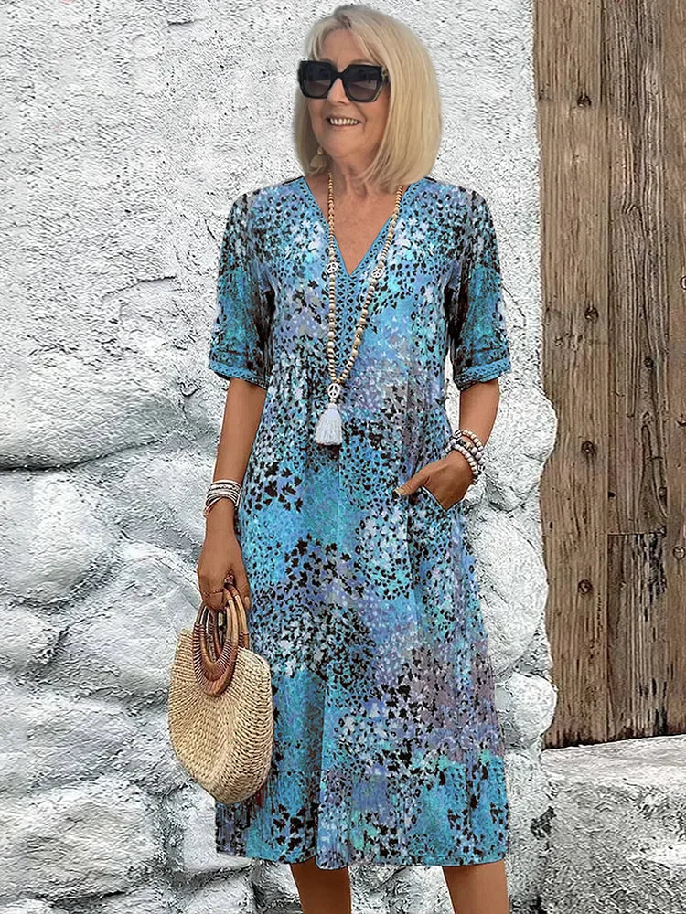 SARAH – VIBRANT MID-LENGTH DRESS