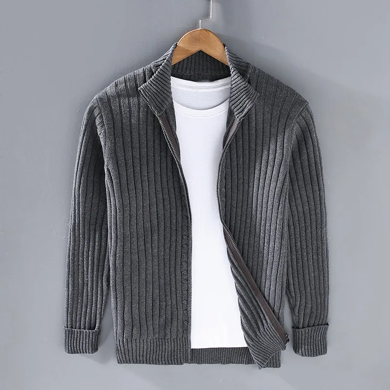 Cardigan zippé en laine mérinos Massimo