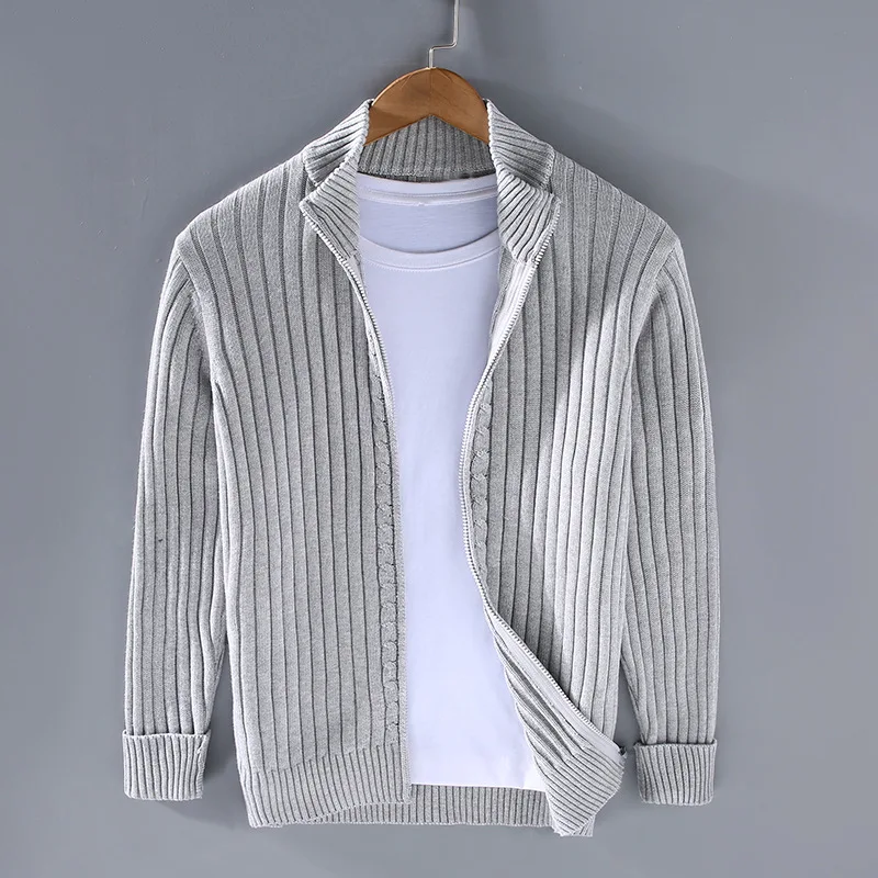 Cardigan zippé en laine mérinos Massimo
