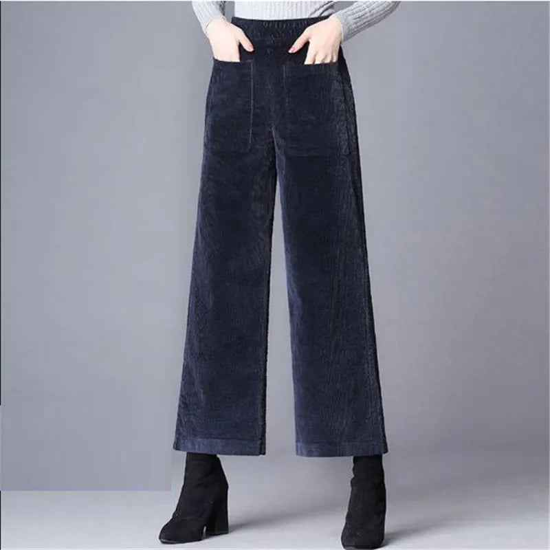 Corduroy Couture High-Waisted Trousers