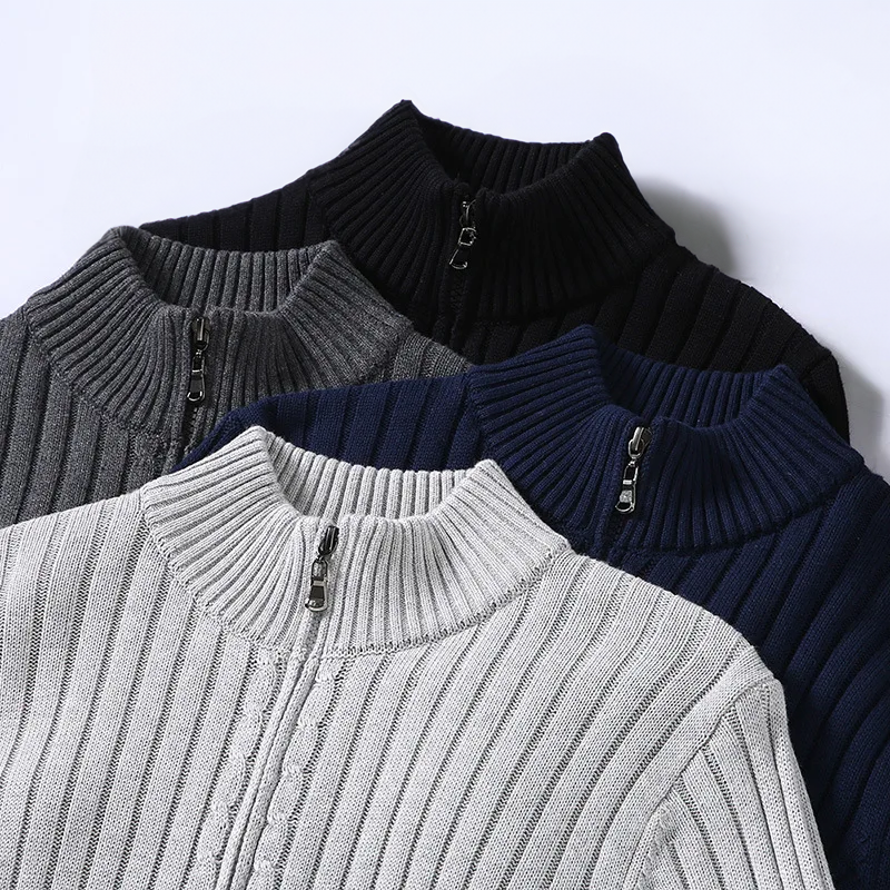 Cardigan zippé en laine mérinos Massimo