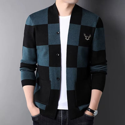 Beaumont Karierte Strickjacke