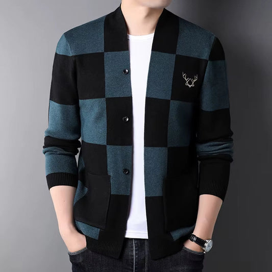 Beaumont Karierte Strickjacke