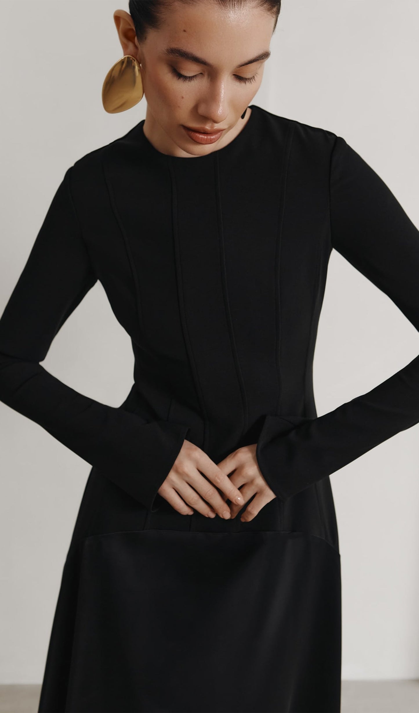 KNITTED SATIN MAXI DRESS