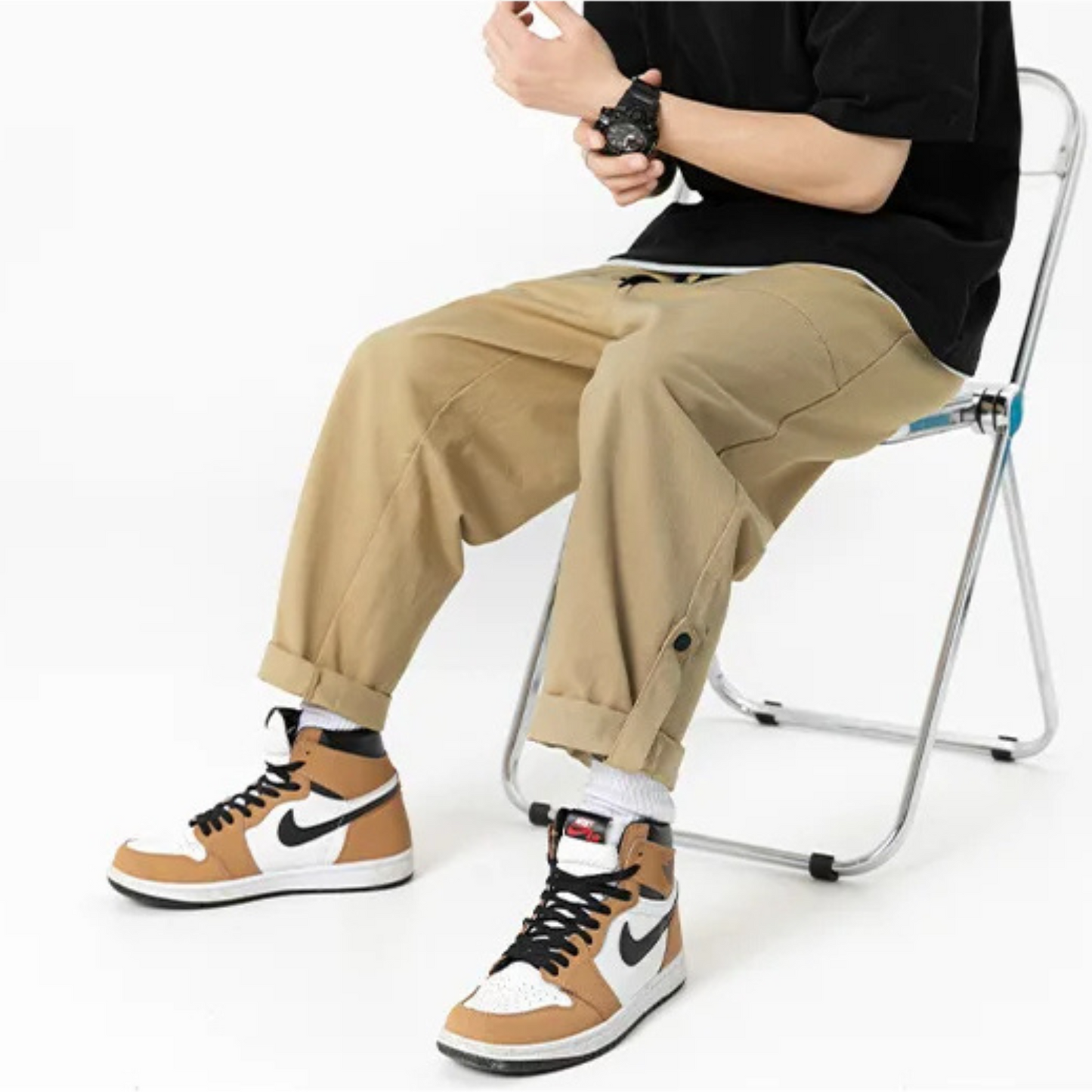 Pantalon utilitaire Studio à revers