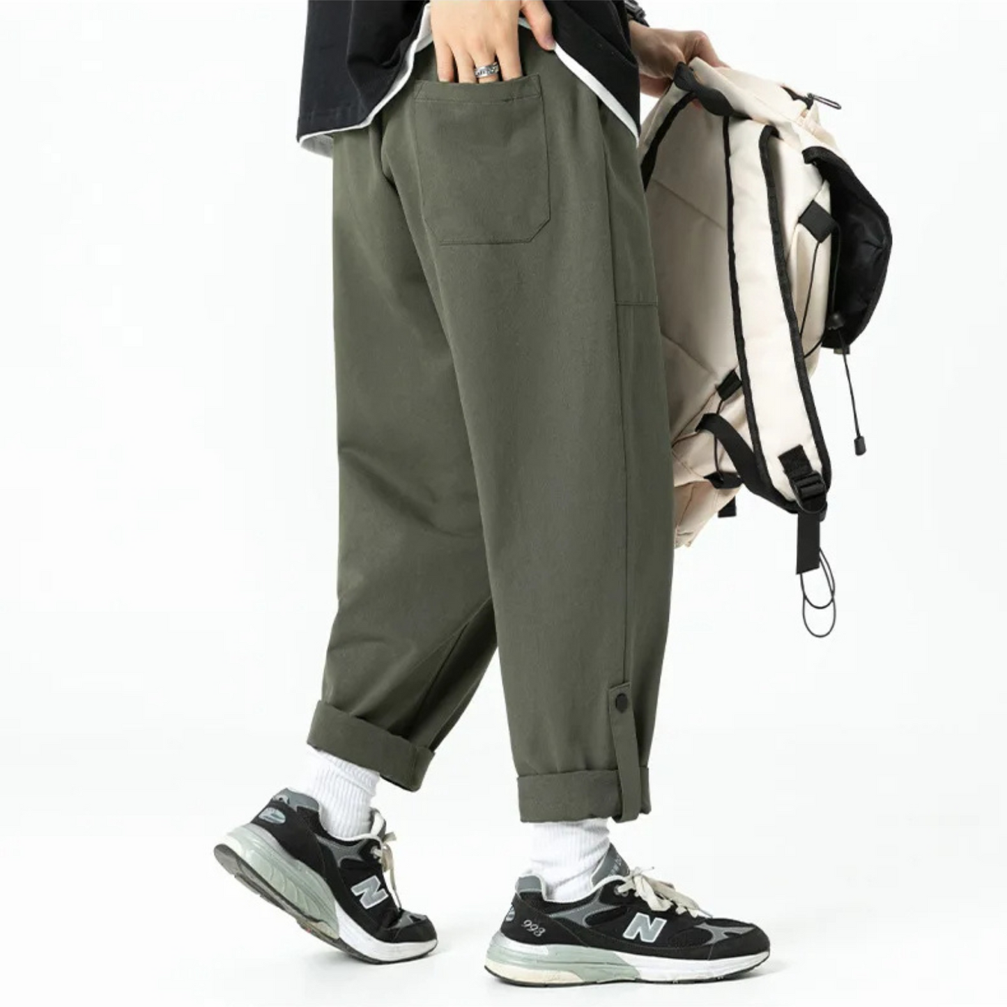 Pantalon utilitaire Studio à revers