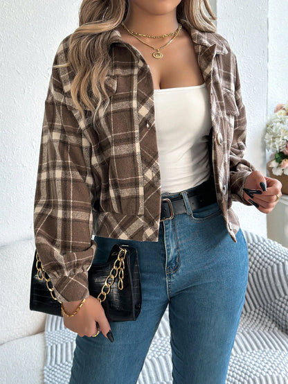 Aubrey Cropped Flannel Shacket