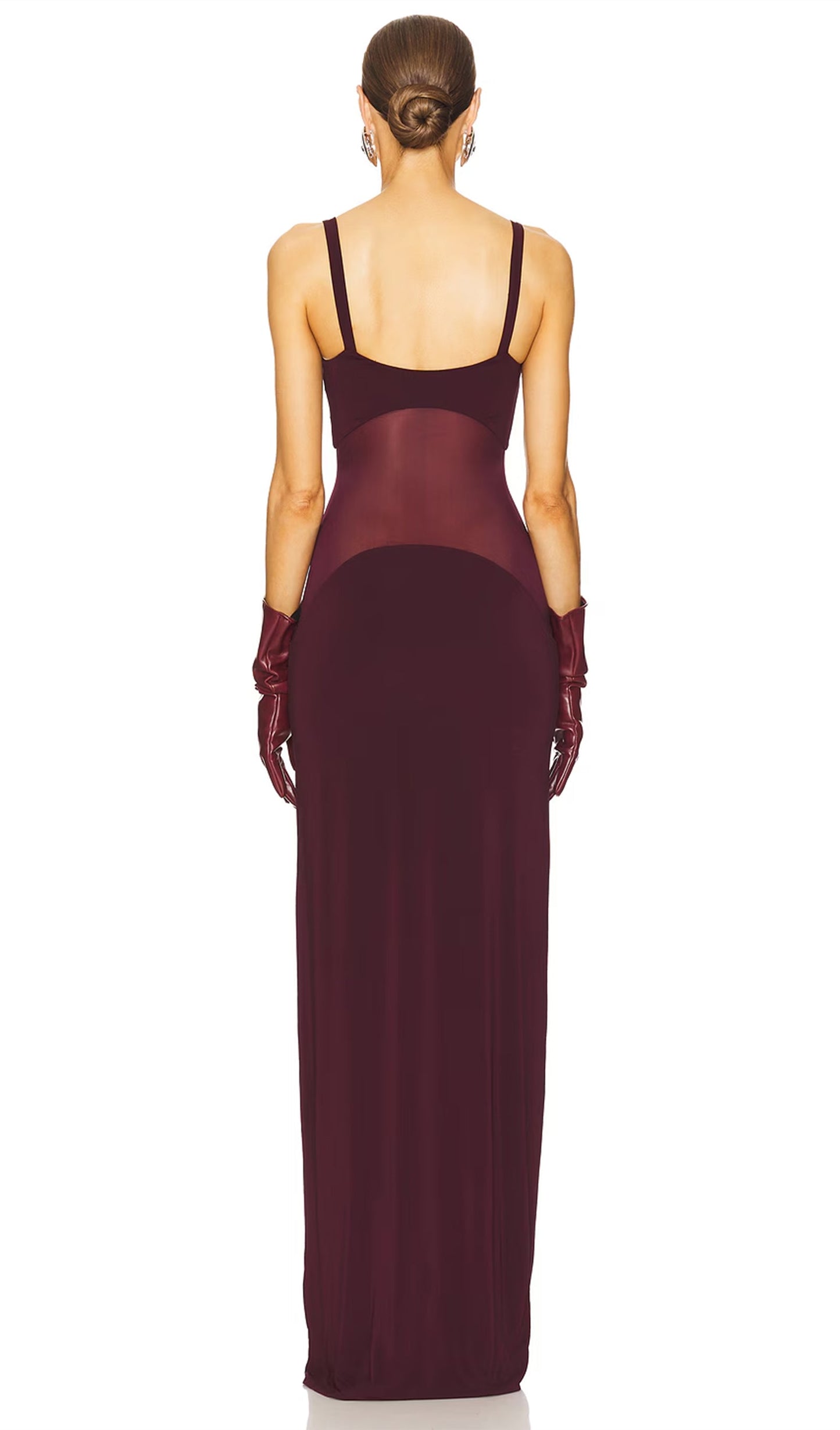 SHEER KNIT CURVE MAXI DRESS