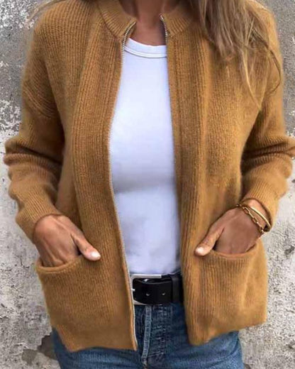 Jasmine - Knitted Zip Cardigan