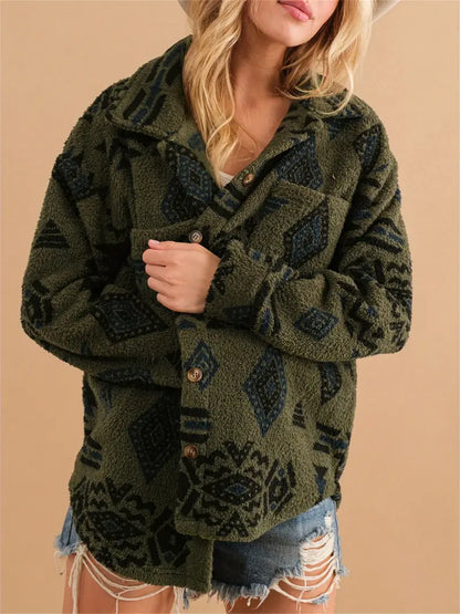 Navajo Hooded Fleece Coat