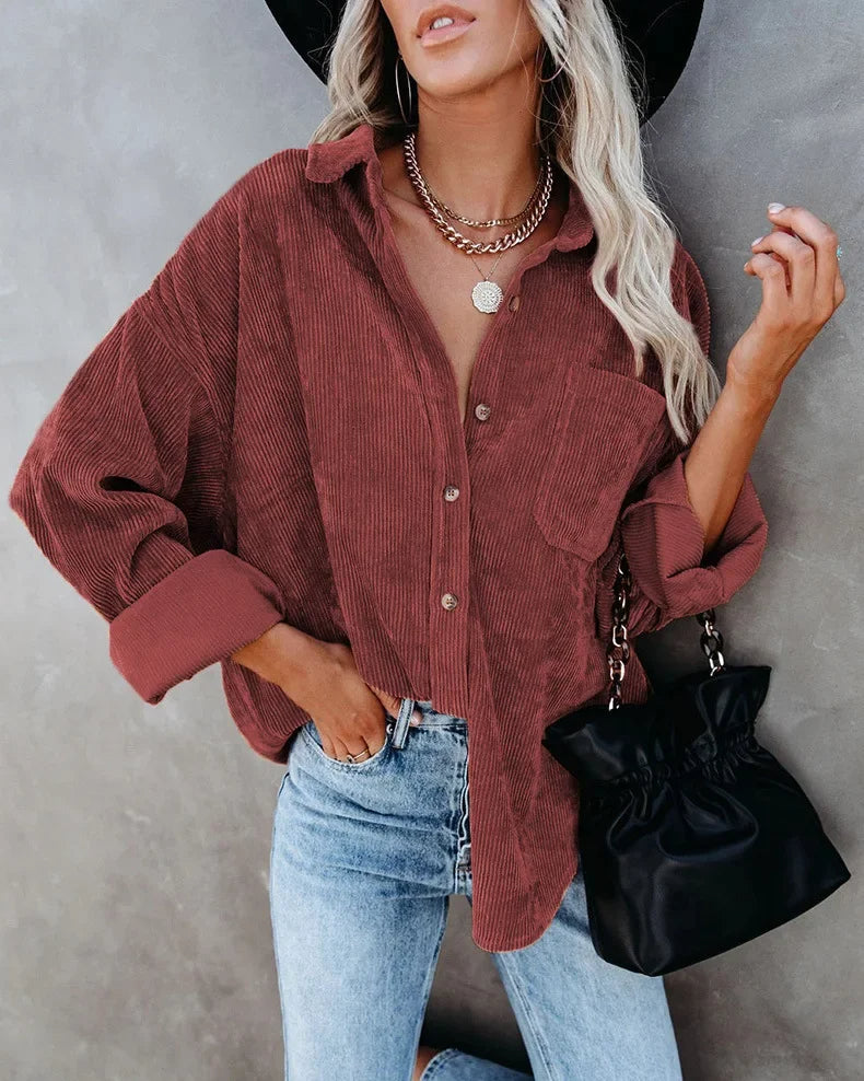 Chemise boutonnée en velours côtelé Holloway