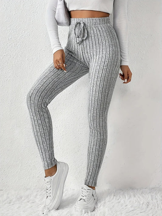 Legging côtelé taille haute