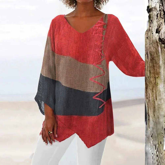 CLARISSA - STYLISH THREE-TONE BLOUSE