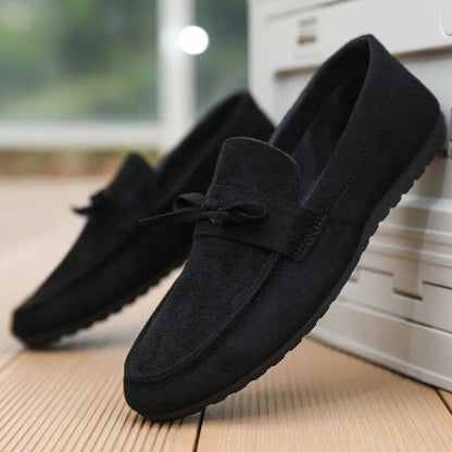 Wildleder-Loafer mit Schleife