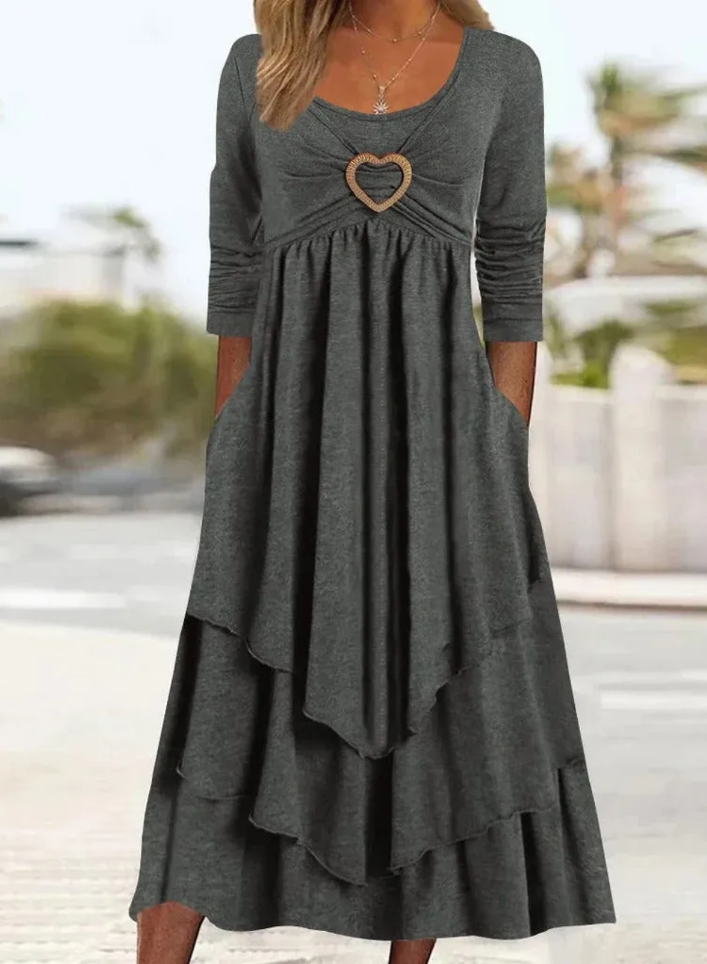 NANCY – STRETCHY LAYERED MIDI DRESS