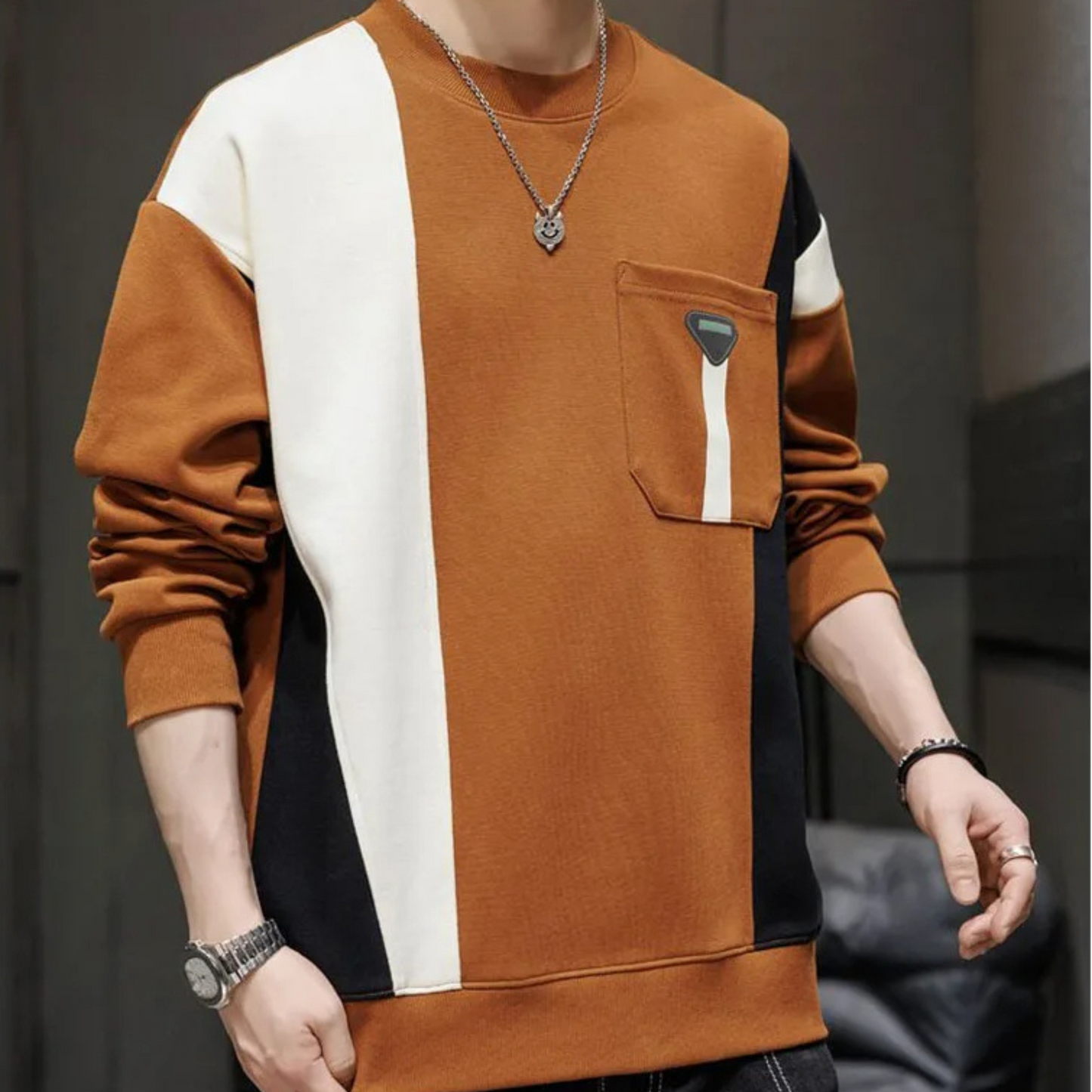 Stratos Contrast Crewneck