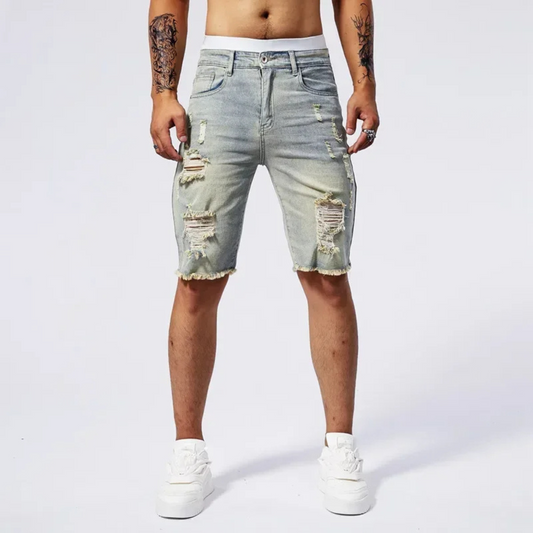 Riot – Distressed-Jeansshorts