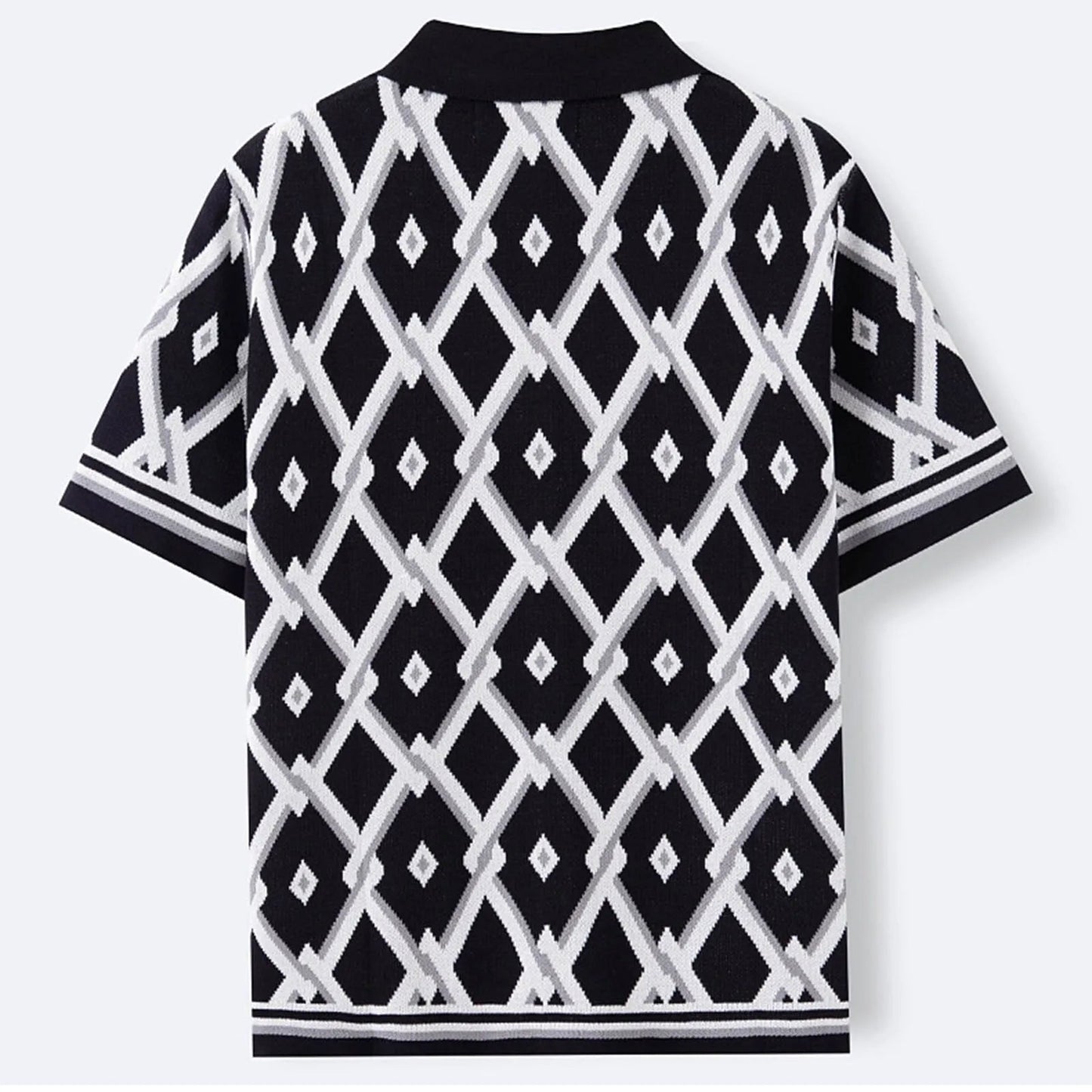 Gentry Jacquard Knit Button-Up