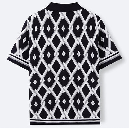 Gentry Jacquard Knit Button-Up