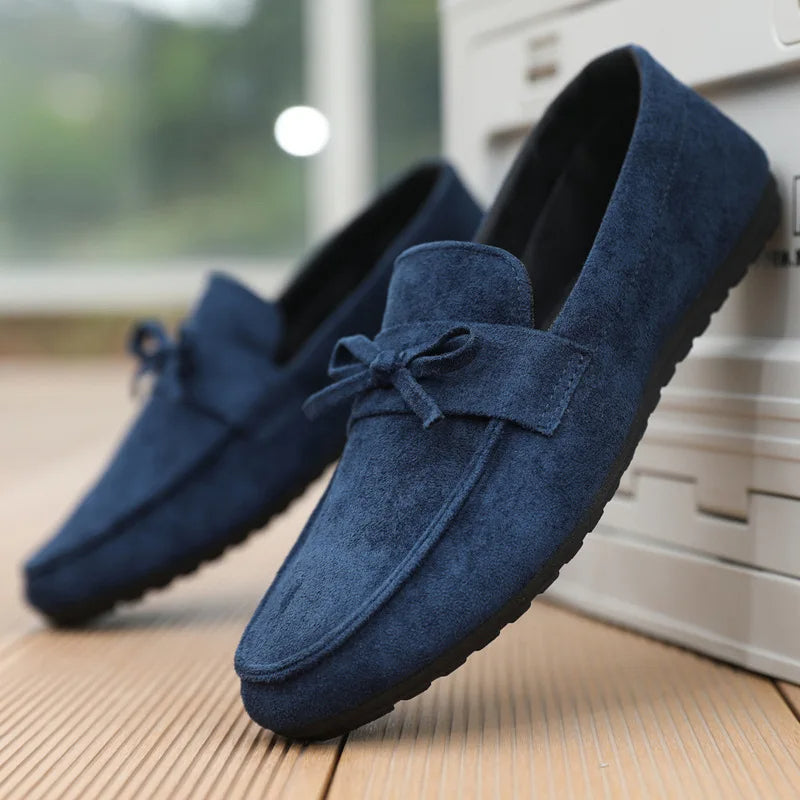 Wildleder-Loafer mit Schleife