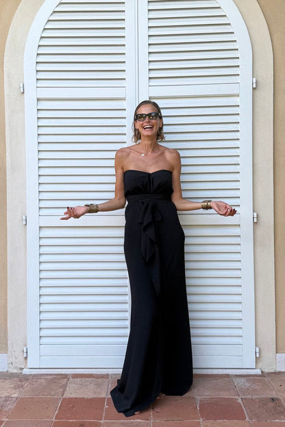 FLOWING ASYMMETRIC CAFTAN WITH BELT