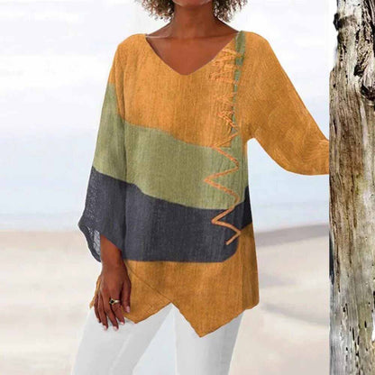CLARISSA - STYLISH THREE-TONE BLOUSE