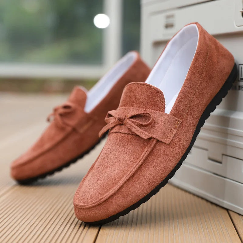 Wildleder-Loafer mit Schleife