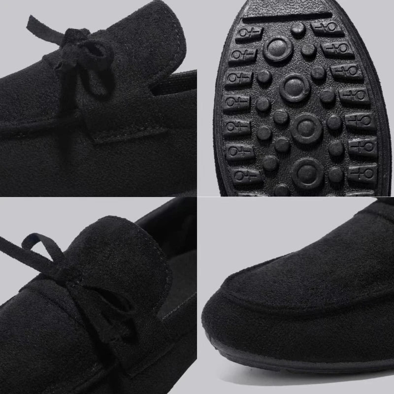 Wildleder-Loafer mit Schleife