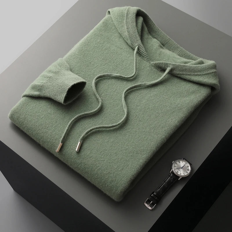 Sweat à capuche en laine mérinos Monaco