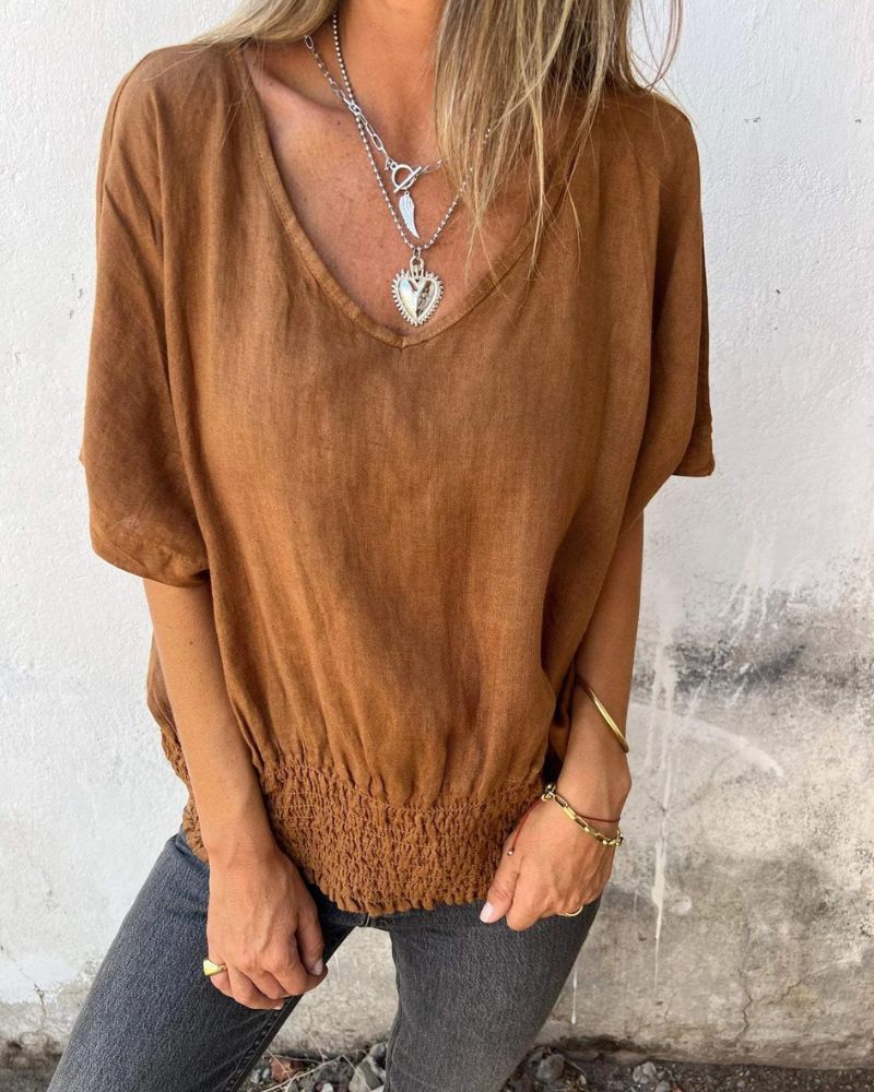 SYLVIA – RELAXED V-NECK TOP