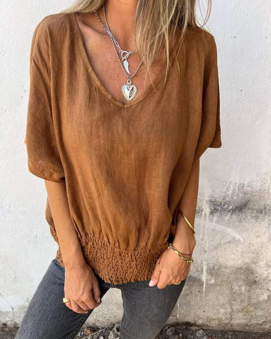 SYLVIA – RELAXED V-NECK TOP