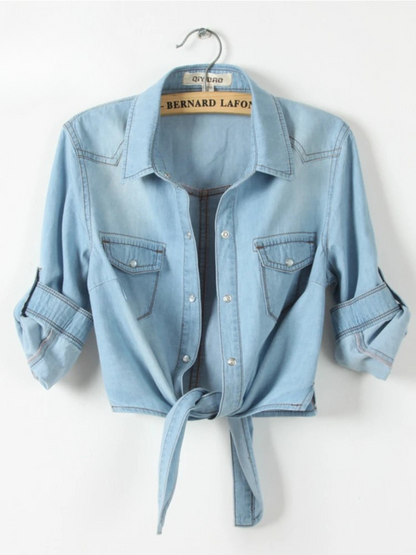 Chemise en jean à nœud Runway