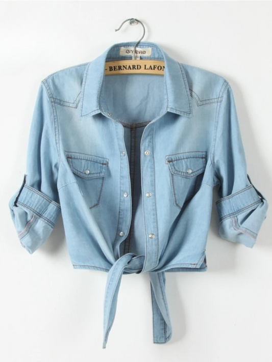 Chemise en jean à nœud Runway